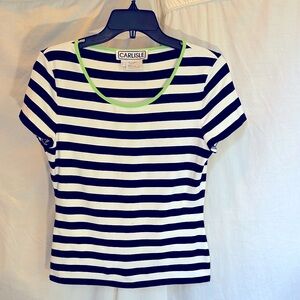 Carlisle Women's Black and White Striped Top